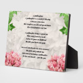 Flowers Goddochter Poem Plaque Fotoplaat (Zijkant)
