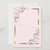 Flowers Gold Lijst Pink Retirement Kaart (Achterkant)