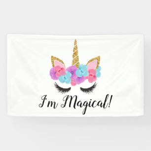 Flowers Gold Magical Unicorn Girls Spandoek