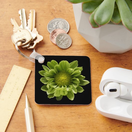 Flowers | Green Chrysanthemum Sleutelhanger (Bureau)