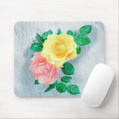 Flowers Green Sheen Roos Tan Muismat (Met muis)