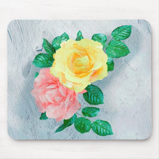 Flowers Green Sheen Roos Tan Muismat (Voorkant)