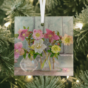 Flowers   Hellebores in Vases Glas Ornament
