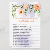 Flowers Hoe goed ken je het verjaardagsmeisje? (Voorkant / Achterkant)