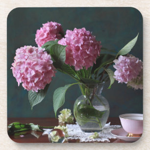 Flowers   Hydrangeas in Vase Bier Onderzetter