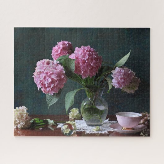 Flowers | Hydrangeas in Vase Legpuzzel (Horizontaal)
