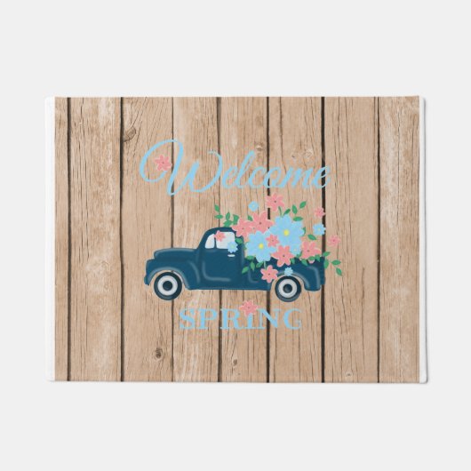 Flowers In A Pickup Truck Welcome Spring Doormat Deurmat (Voorkant)