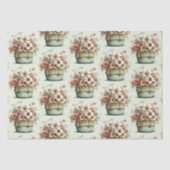 Flowers in a Pot Cozy Shabby Cute Pattern Tissuepapier (Voorkant)