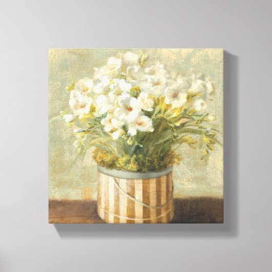 Flowers in Hat Box Canvas Afdruk (Voorkant)