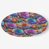 Flowers In Three D Papieren Bordje (Gekanteld)