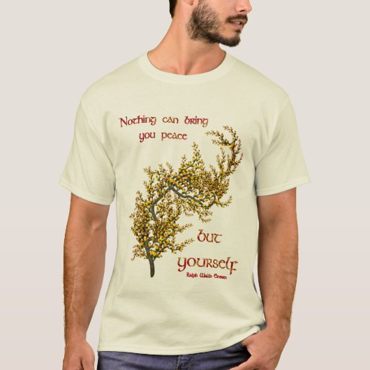 Flowers Inspirerend Inner Peace Quote T-shirt (Voorkant)