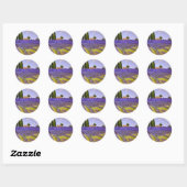 Flowers Lavender-velden Ronde Sticker (Vel)