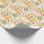 Flowers & Leaves Garden Pattern Cadeaupapier (Hoek)