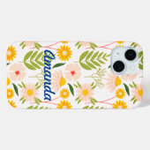 Flowers & Leaves Garden Pattern Case-Mate iPhone Case (Achterkant (horizontaal))