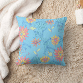 Flowers Light Blue Cushion Kussen