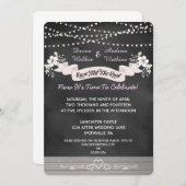 Flowers & Lights Chalkboard Post Wedding Invite Kaart (Voorkant / Achterkant)