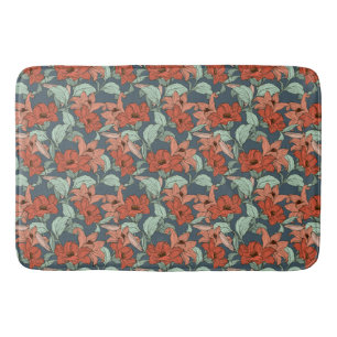 Flowers Lily Foliage Red Green Badmat
