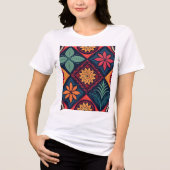 Flowers Magic Pattern Tri-Blend Shirt (Voorkant)
