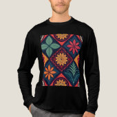Flowers Magic Pattern Tri-Blend Shirt (Voorkant volledig)