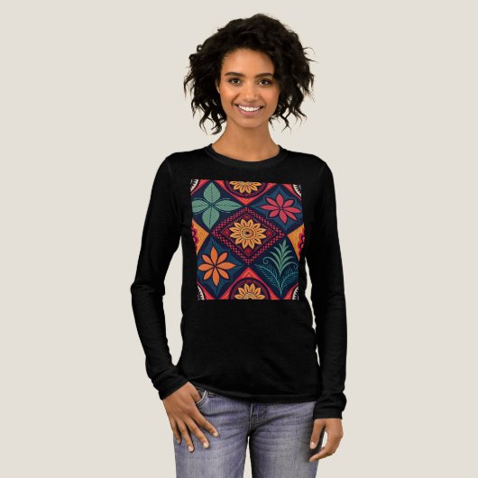 Flowers Magic Pattern Tri-Blend Shirt (Voorkant)