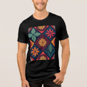 Flowers Magic Pattern Tri-Blend Shirt (Voorkant)