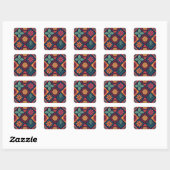 Flowers Magic Pattern Vierkante Sticker (Vel)