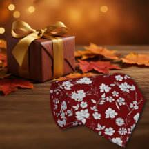 Flowers Maroon Personaliseer Initiaal