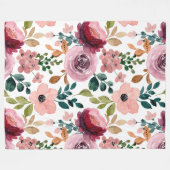 Flowers Modern en Fresh Pattern Fleece Deken (Voorkant (Horizontaal))