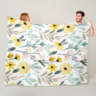 Flowers Modern en Fresh Pattern Fleece Deken