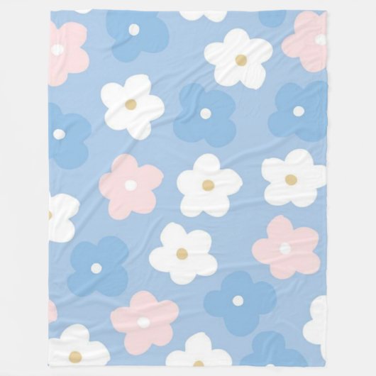 Flowers Modern en Fresh Pattern Fleece Deken (Voorkant)