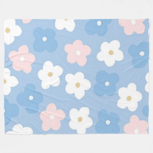 Flowers Modern en Fresh Pattern Fleece Deken (Voorkant (Horizontaal))