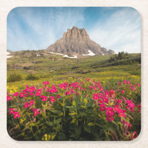 Flowers Montana's Glacier National Park Vierkante Kartonnen Onderzetter