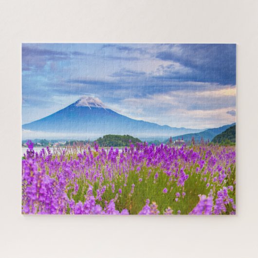 Flowers Mount Fugi Japan Legpuzzel (Horizontaal)