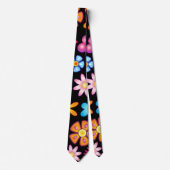 Flowers Naif  Retro Style Design Stropdas (Voorkant)