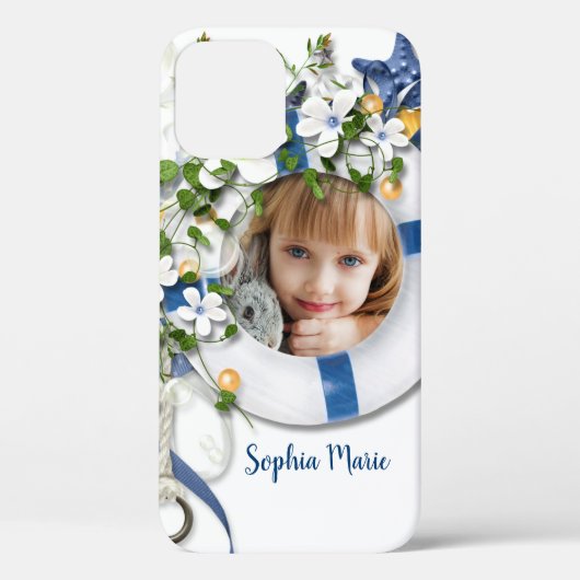 Flowers & Nautical Life Saver-foto Case-Mate iPhone Case (Achterkant)