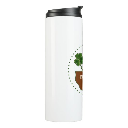 Flowers of Hope Three -Leaf Clover Lucky Charm Thermosbeker (Gedraaid links)