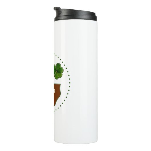 Flowers of Hope Three -Leaf Clover Lucky Charm Thermosbeker (Geroteerd rechts)