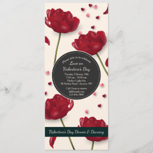 Flowers of Love Invitation Cream Background Kaart