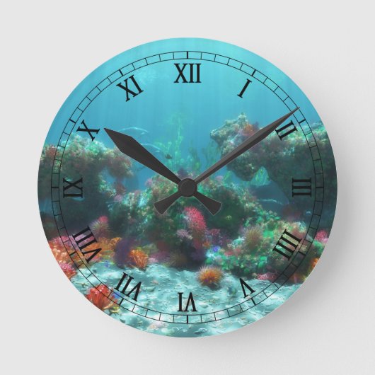 Flowers of the Sea Clock Ronde Klok (Voorkant)