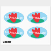 Flowers on a pond ovale sticker (Vel)