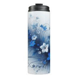 Flowers on a Vine Blue and White Thermal Tumbler Thermosbeker