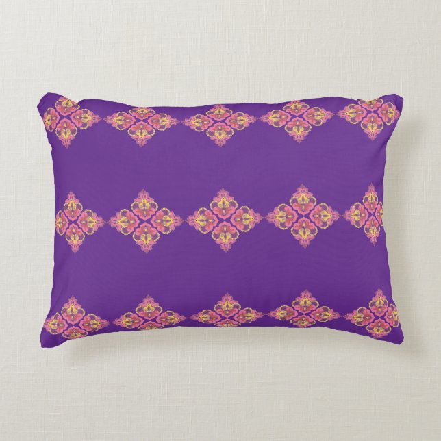Flowers on Purple Accent Pillow Accent Kussen (Voorkant)