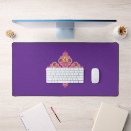 Flowers on Purple Desk Mat