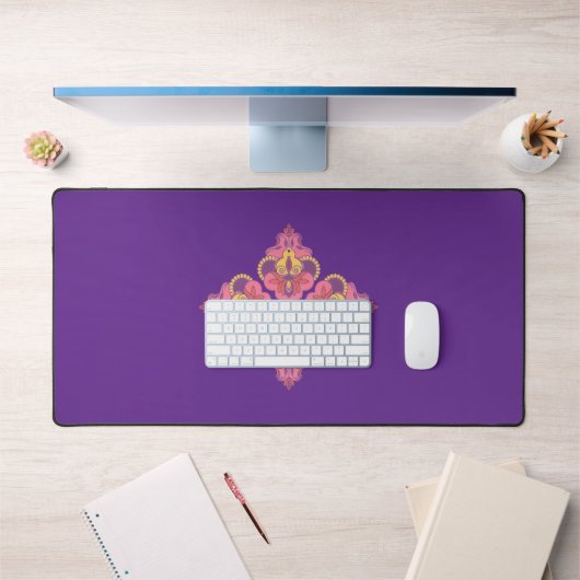 Flowers on Purple Desk Mat (Kantoor 1)