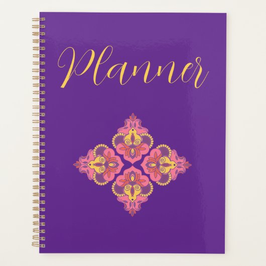 Flowers on Purple Spiral Photo Notebook (Devant)