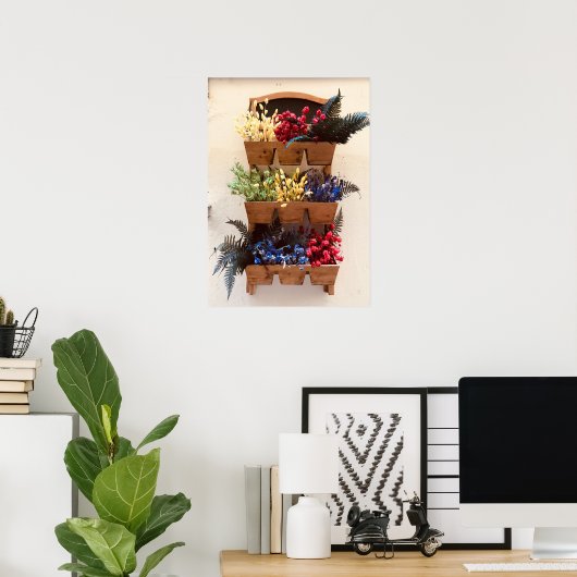 Flowers on the Wall in Nice Photography Poster  (Bureau à domicile)