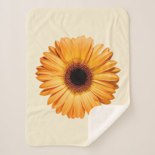 Flowers Orange Gerbera Sherpa Deken
