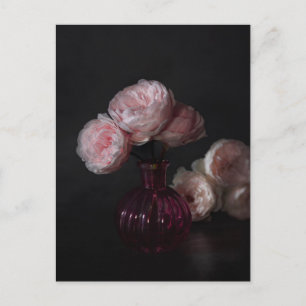 Flowers Pale Pink Peonies in Vase Briefkaart