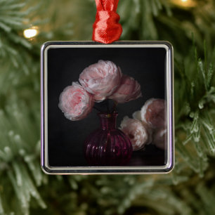 Flowers Pale Pink Peonies in Vase Metalen Ornament