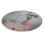 Flowers | Pale Pink Roses on Nightstand Snijplank (Hoek)